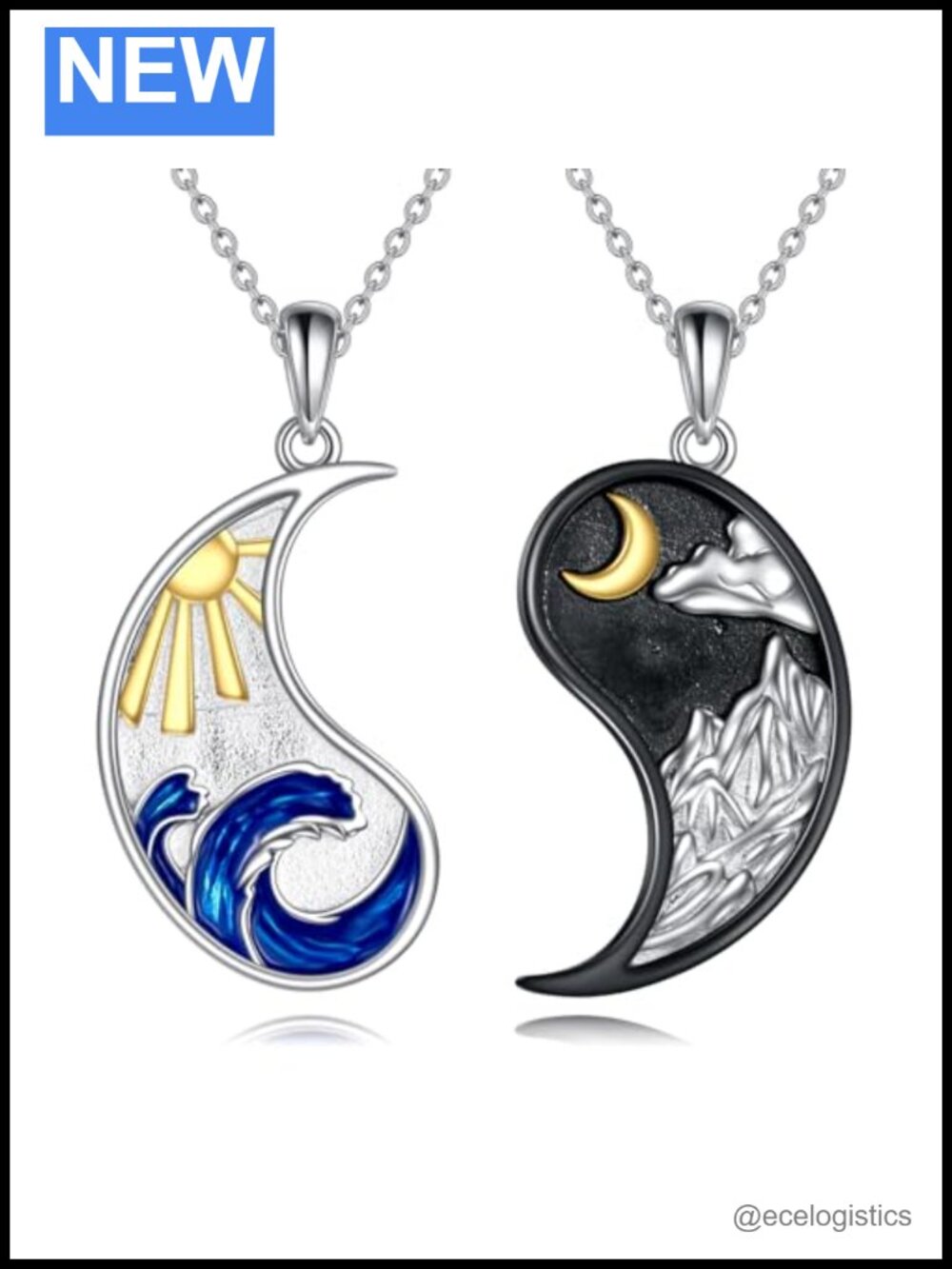 Sterling Silver Yin Yang Tree of Life Necklace Matching Couples Friendship